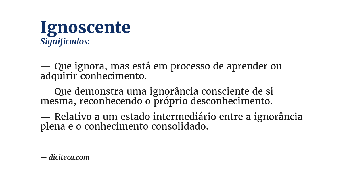 Significado de ignoscente