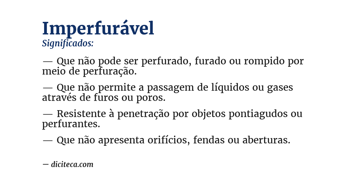 Significado de imperfurável