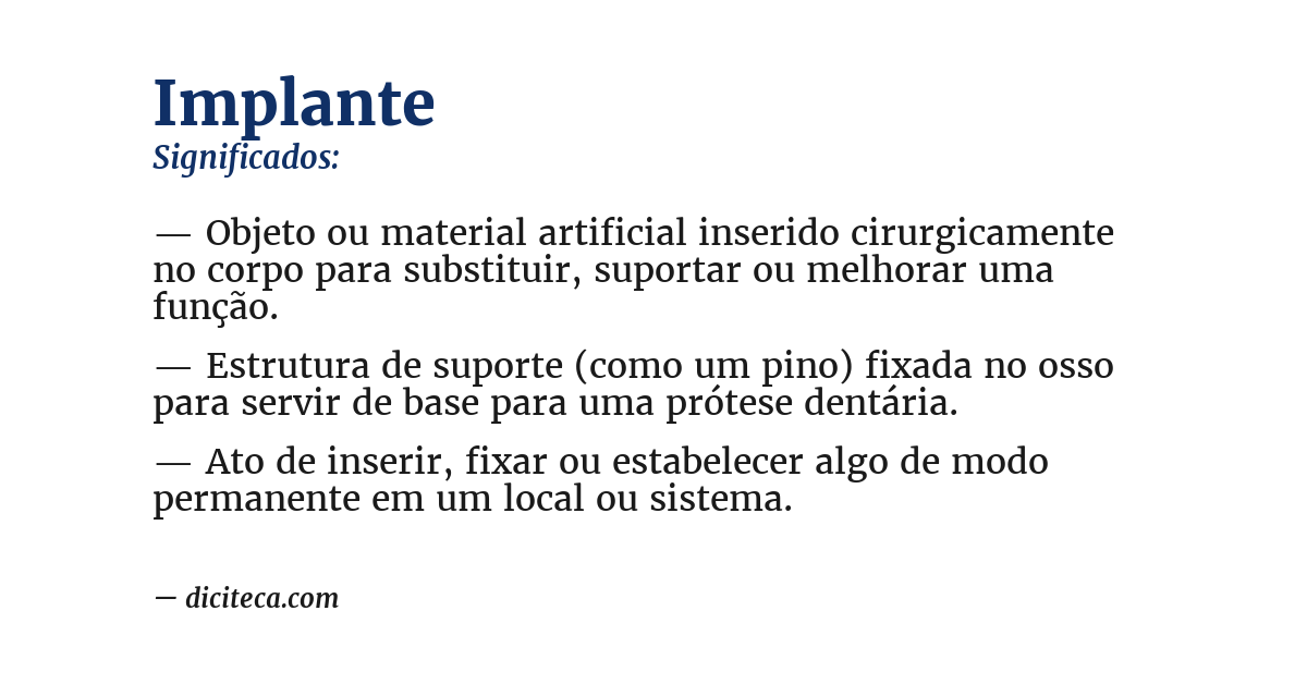 Significado de implante