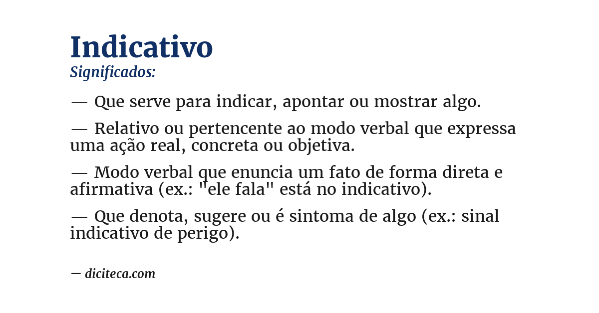 Significado de indicativo