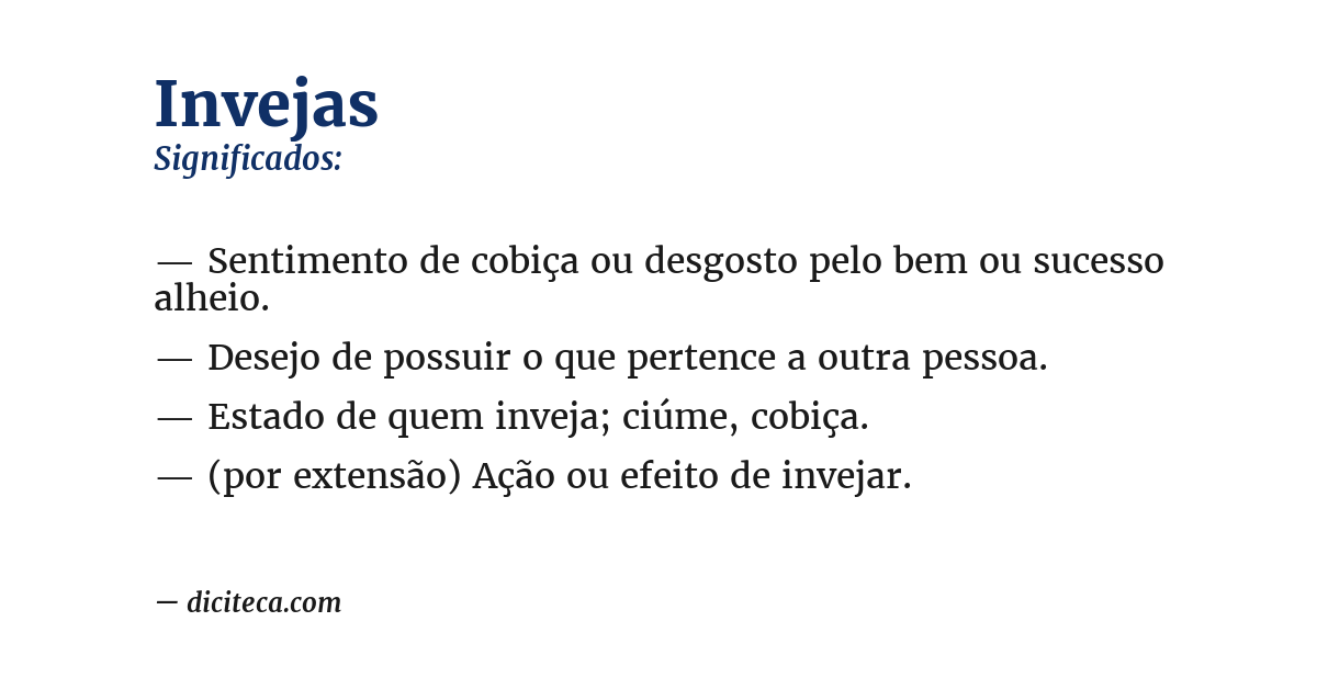 Significado de invejas