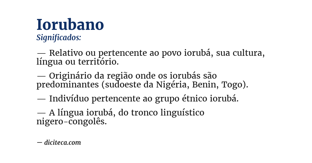 Significado de iorubano
