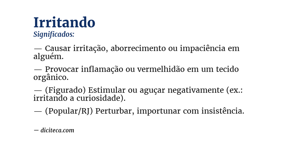 Significado de irritando