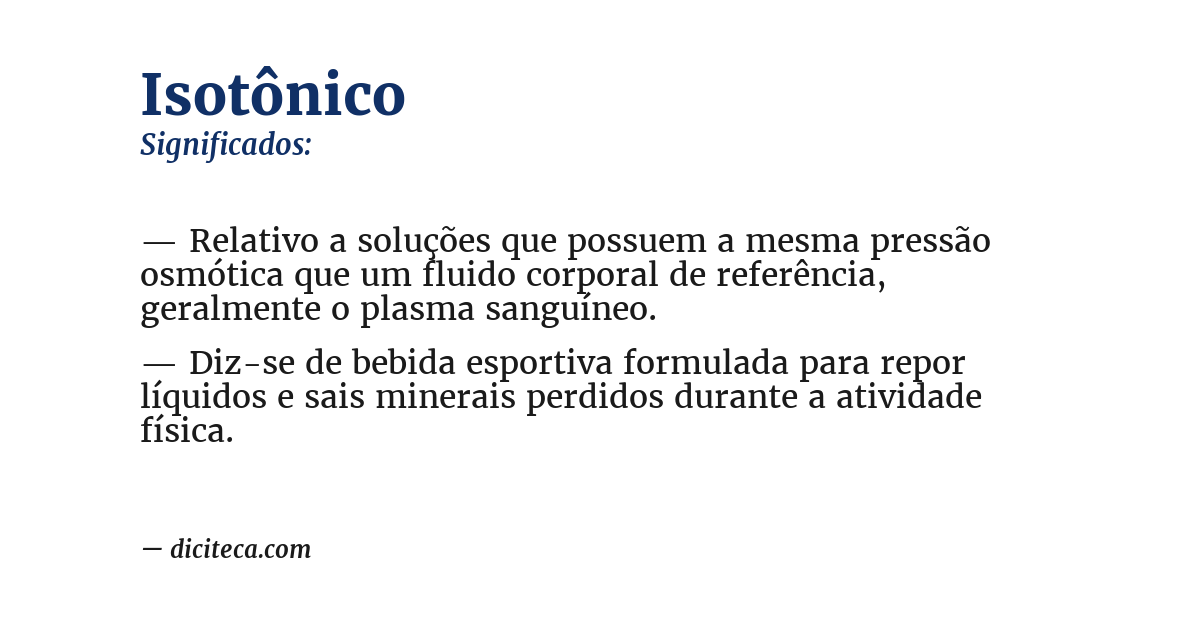 Significado de isotônico