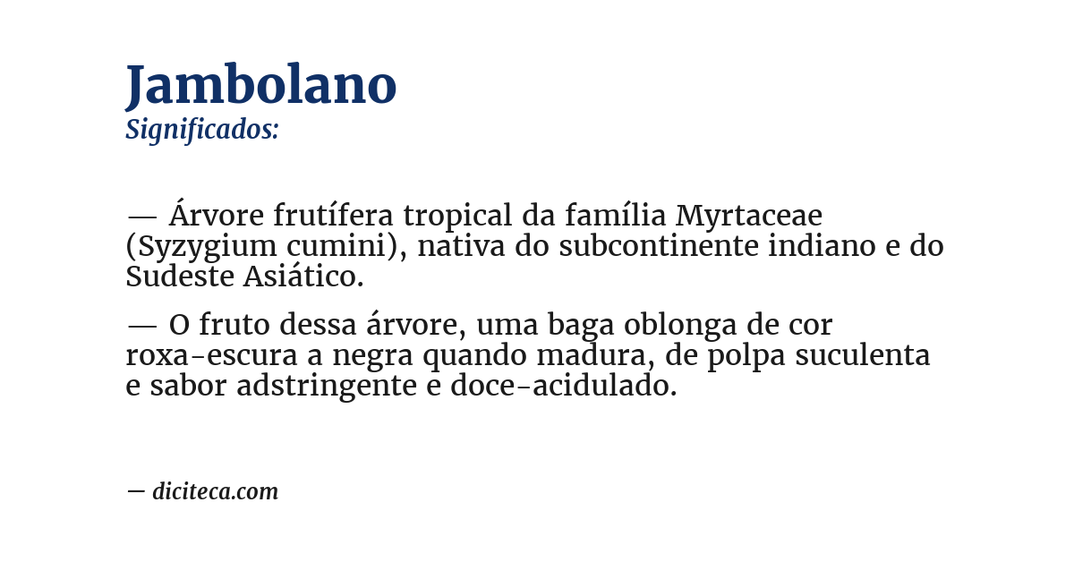 Significado de jambolano