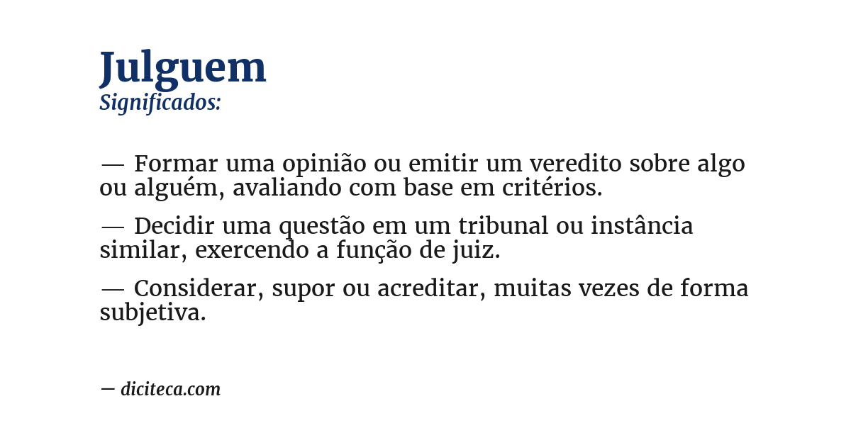 Significado de julguem