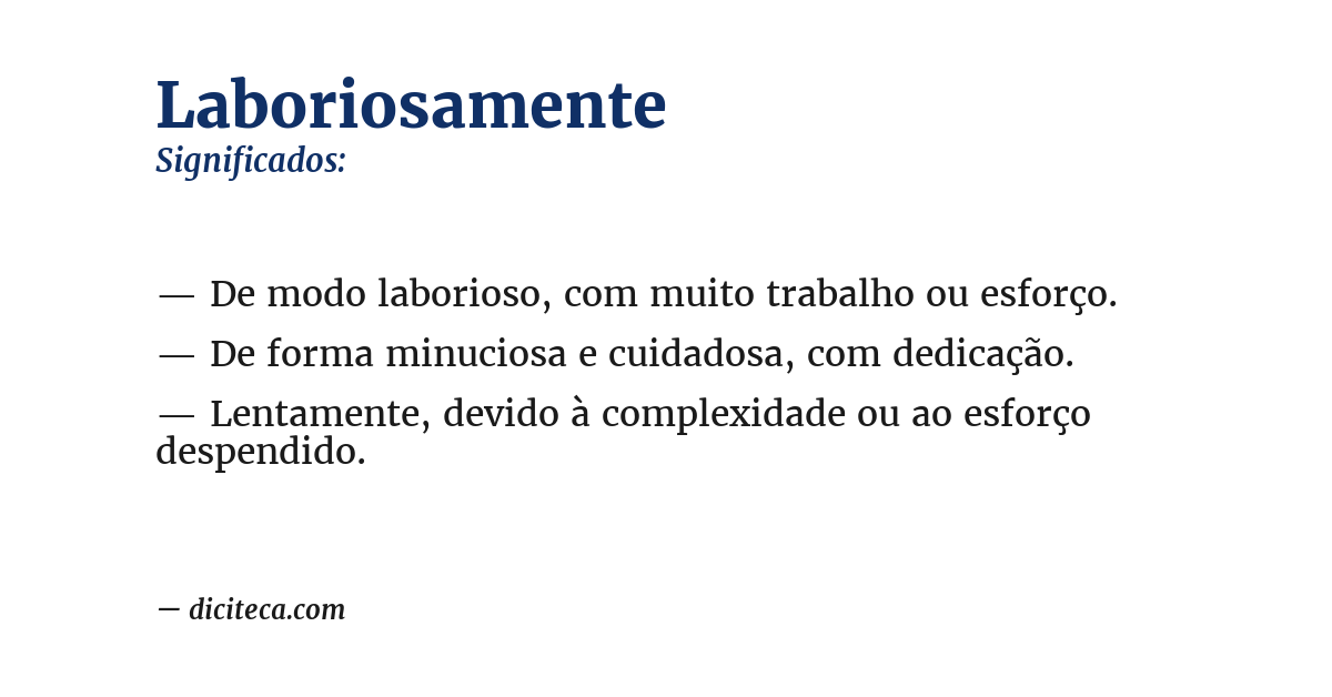 Significado de laboriosamente