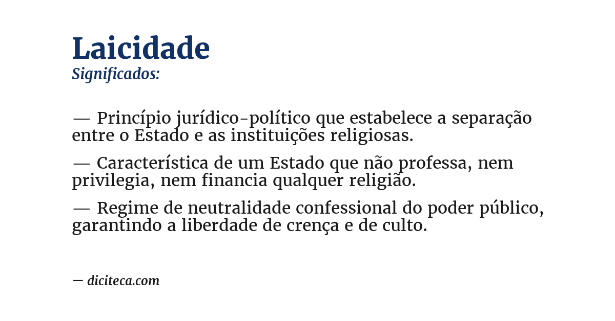 Significado de laicidade