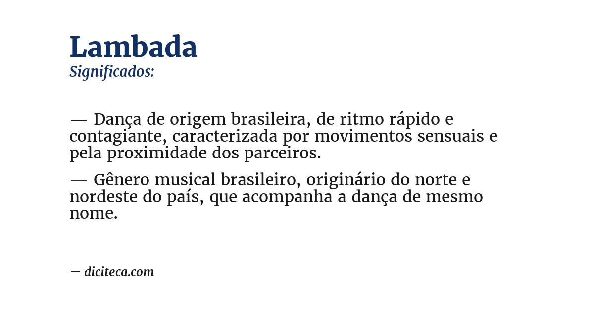Significado de lambada