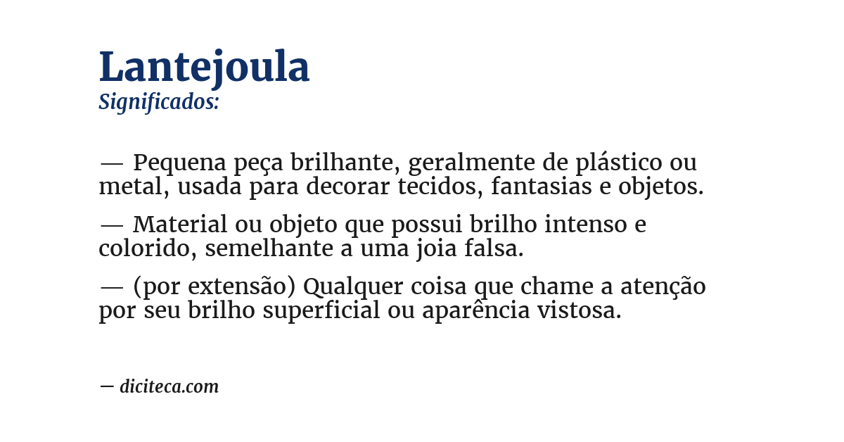 Significado de lantejoula