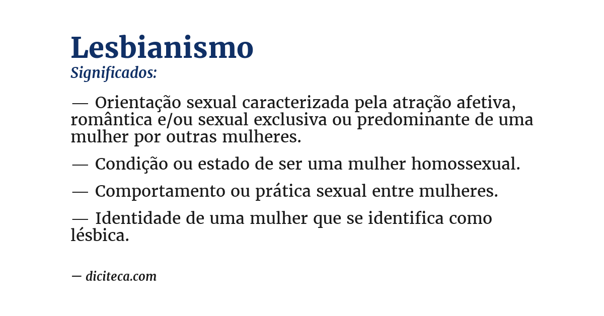 Significado de lesbianismo
