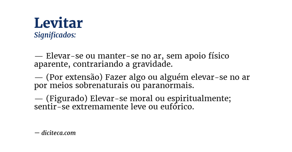 Significado de levitar