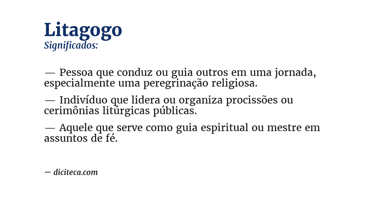 Significado de litagogo
