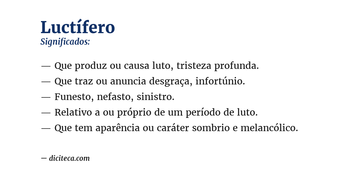 Significado de luctífero
