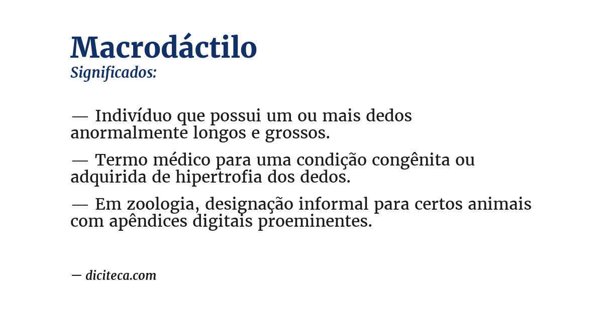 Significado de macrodáctilo
