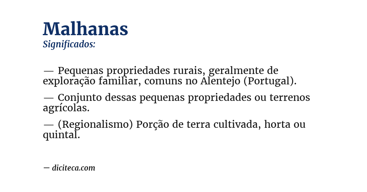Significado de malhanas