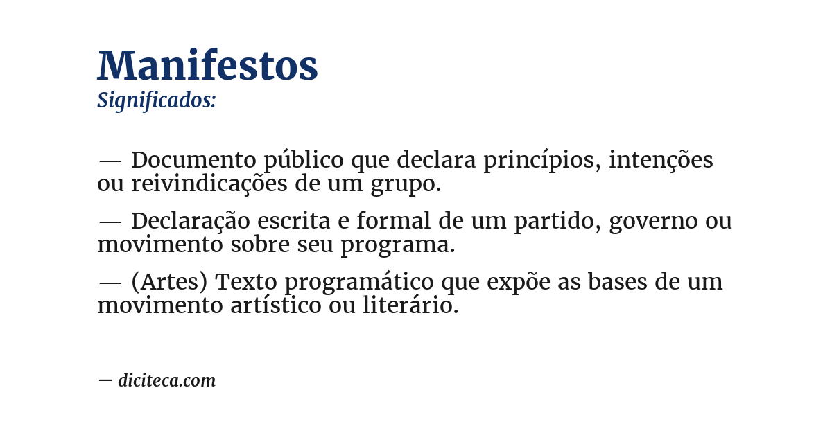Significado de manifestos