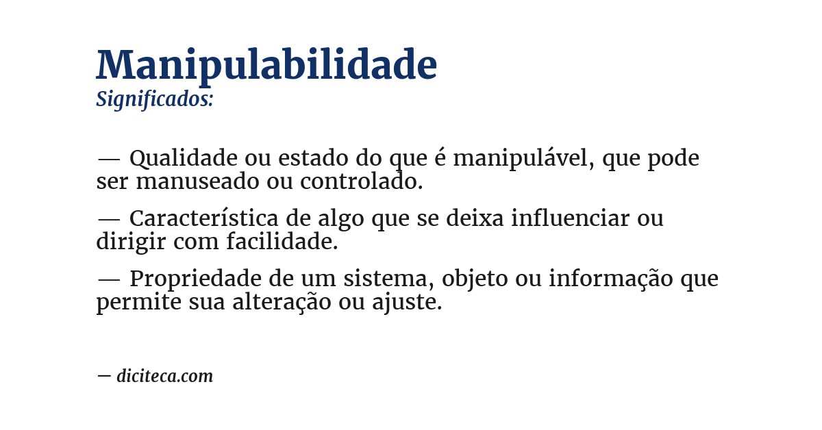Significado de manipulabilidade