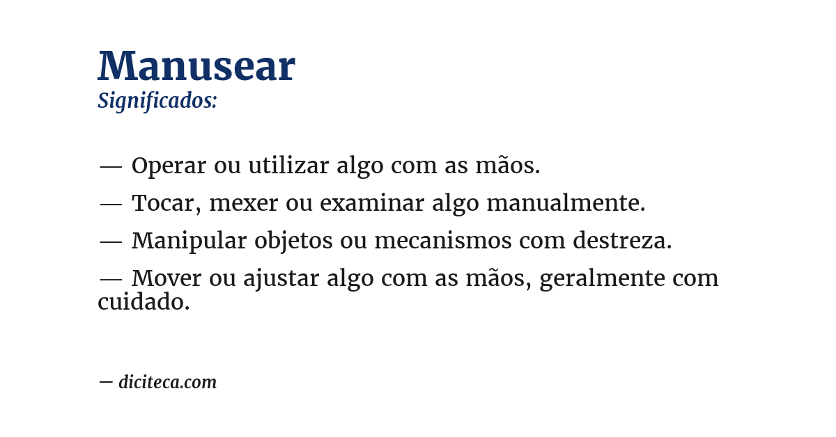 Significado de manusear