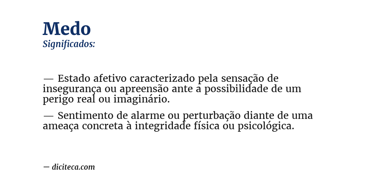 Significado de medo