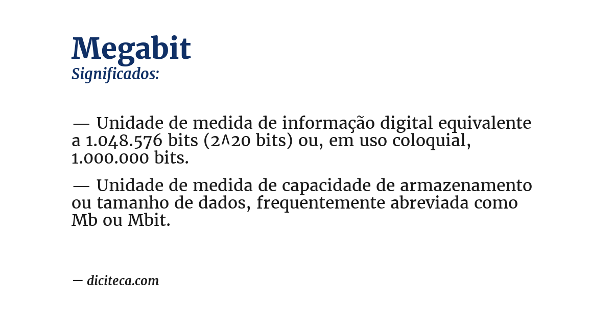 Significado de megabit