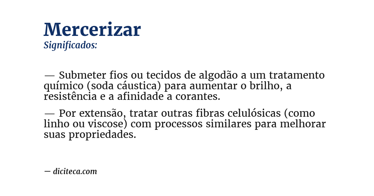 Significado de mercerizar
