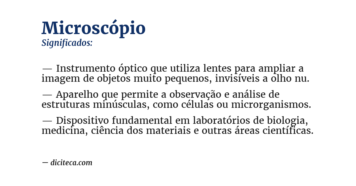 Significado de microscópio