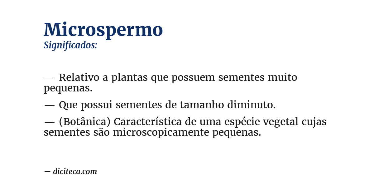 Significado de microspermo