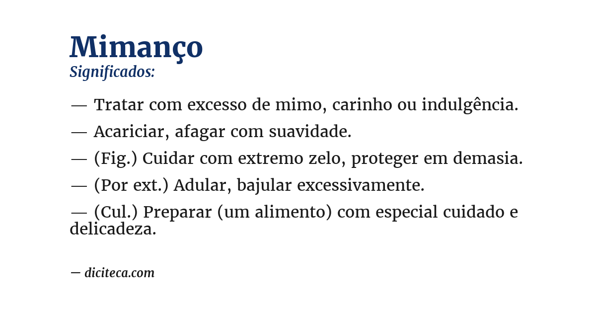 Significado de mimanço