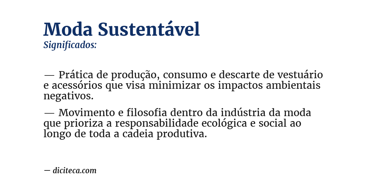 Significado de moda sustentável