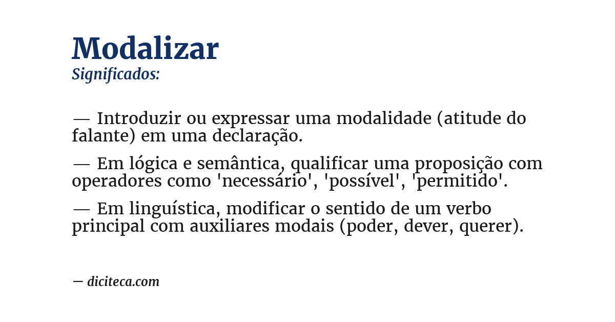 Significado de modalizar
