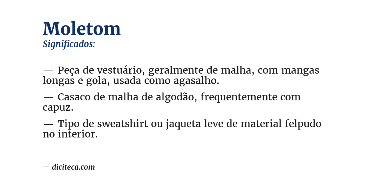 Significado de moletom