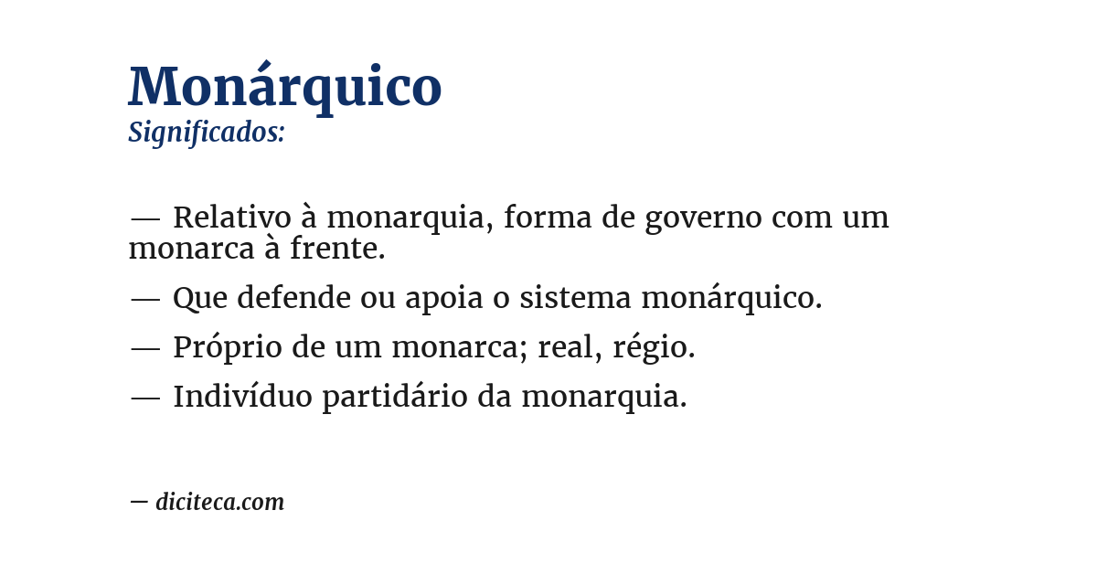 Significado de monárquico