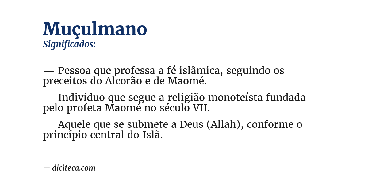 Significado de muçulmano