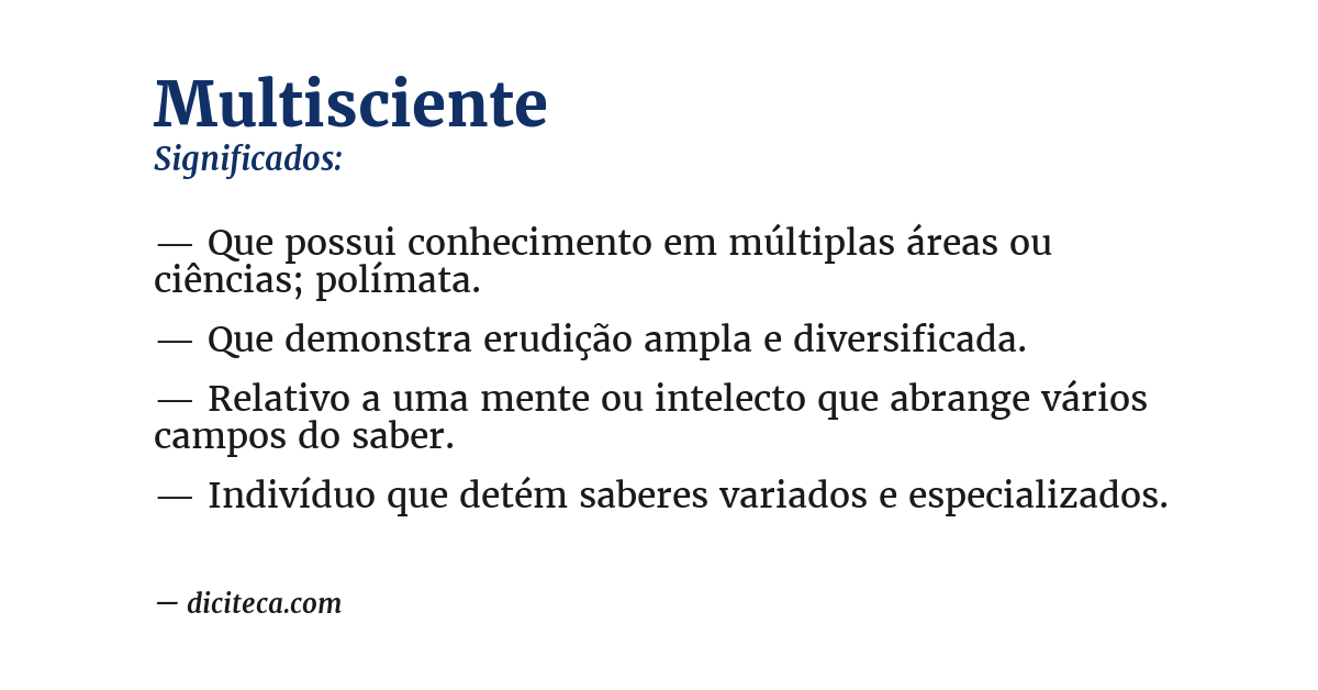 Significado de multisciente