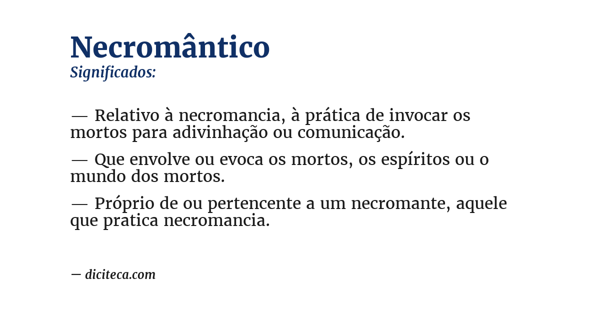 Significado de necromântico