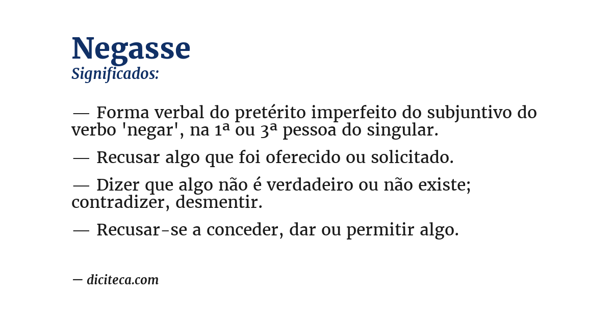 Significado de negasse