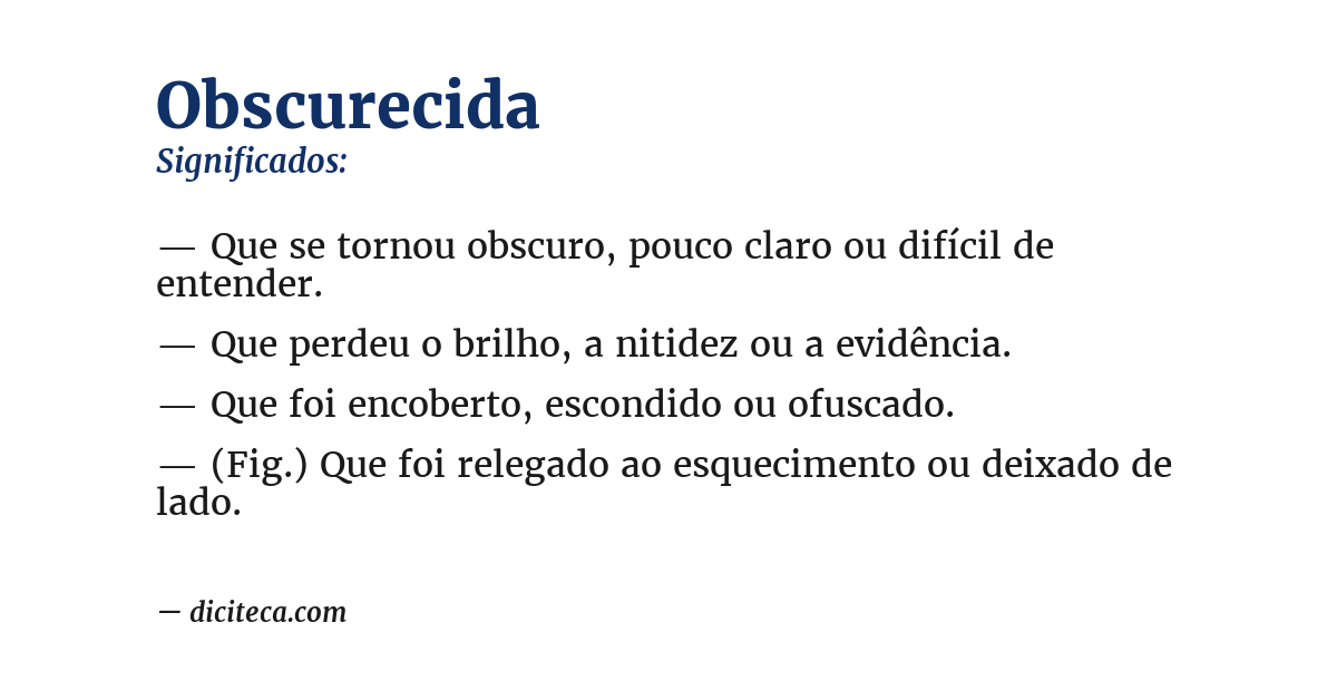 Significado de obscurecida