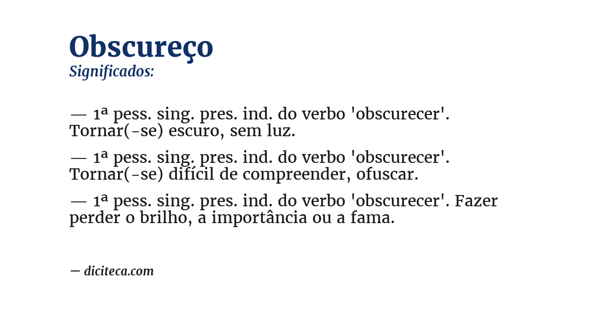Significado de obscureço