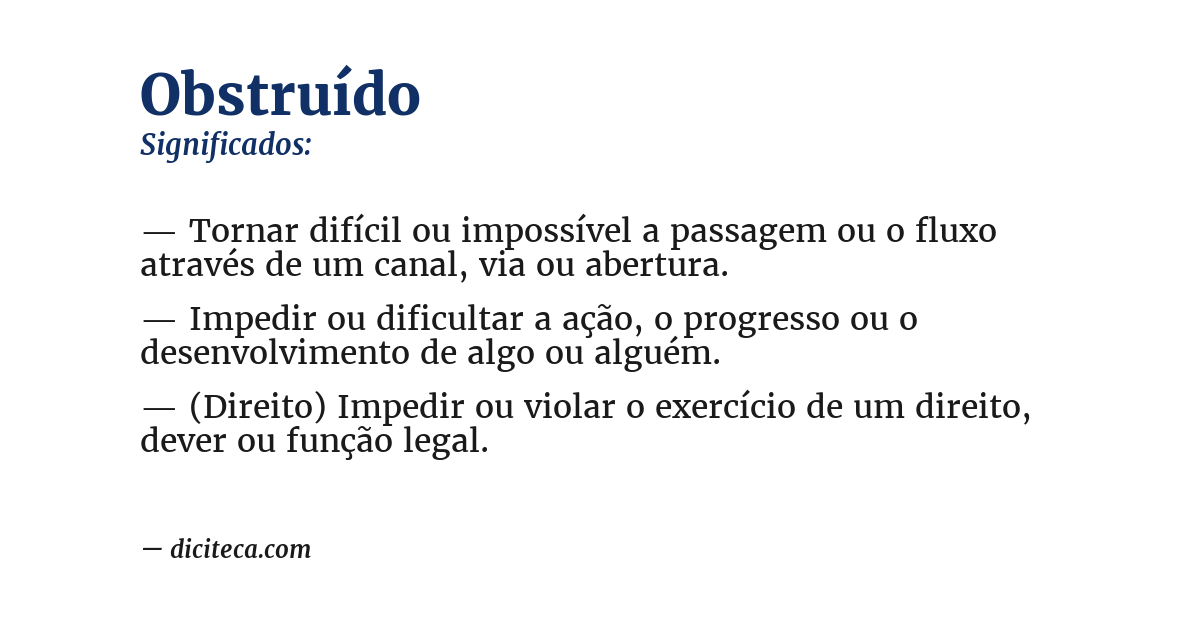 Significado de obstruído
