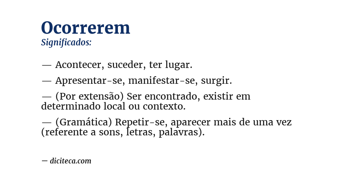 Significado de ocorrerem