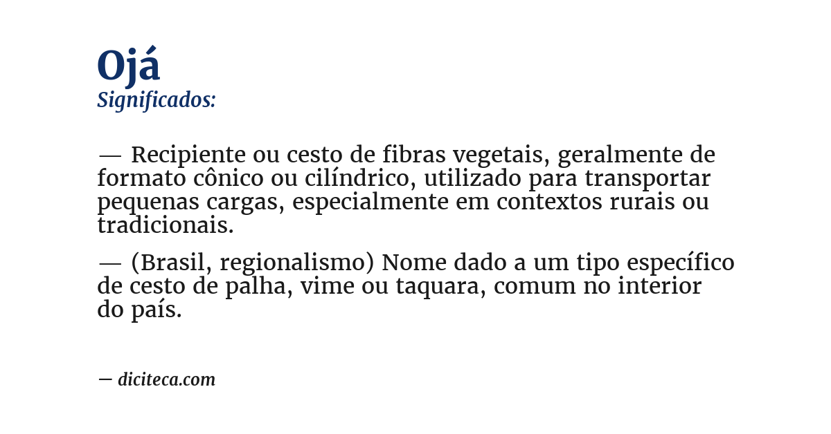 Significado de ojá