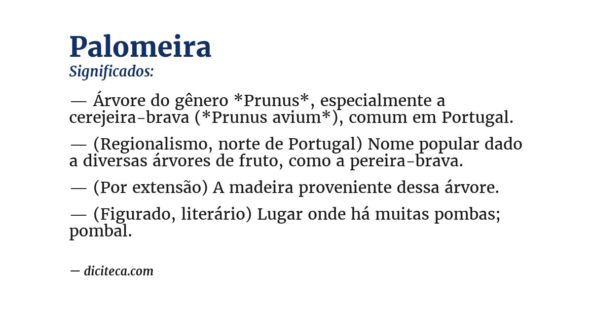 Significado de palomeira
