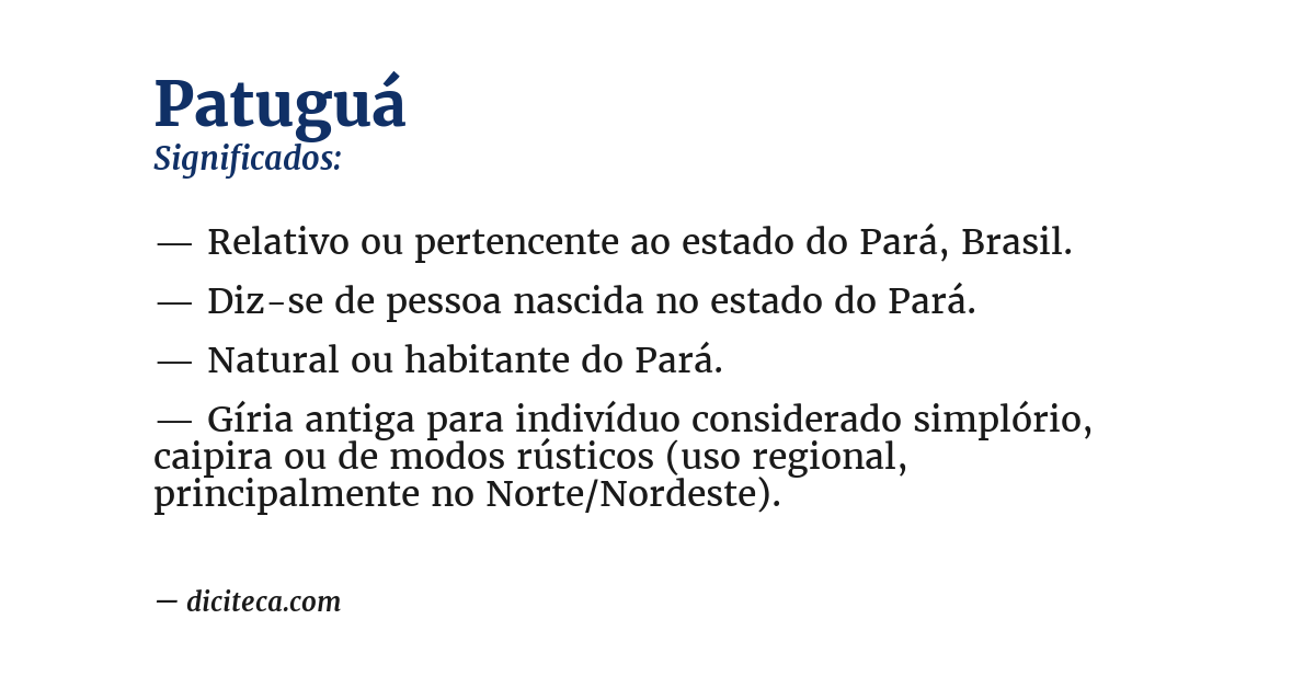 Significado de patuguá