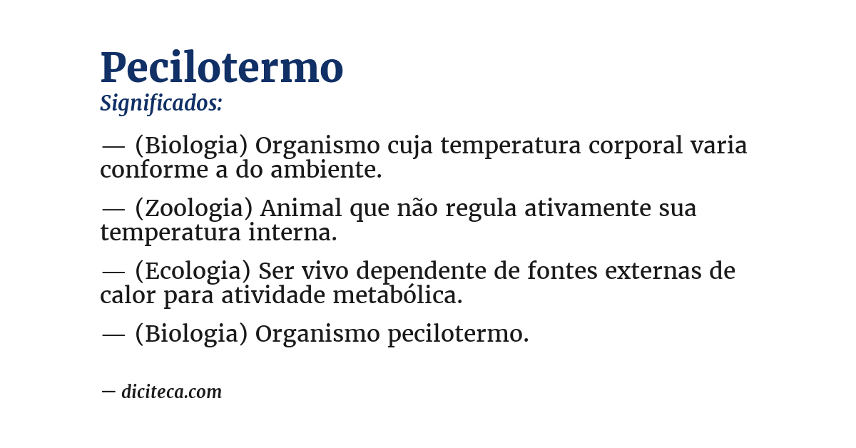 Significado de pecilotermo