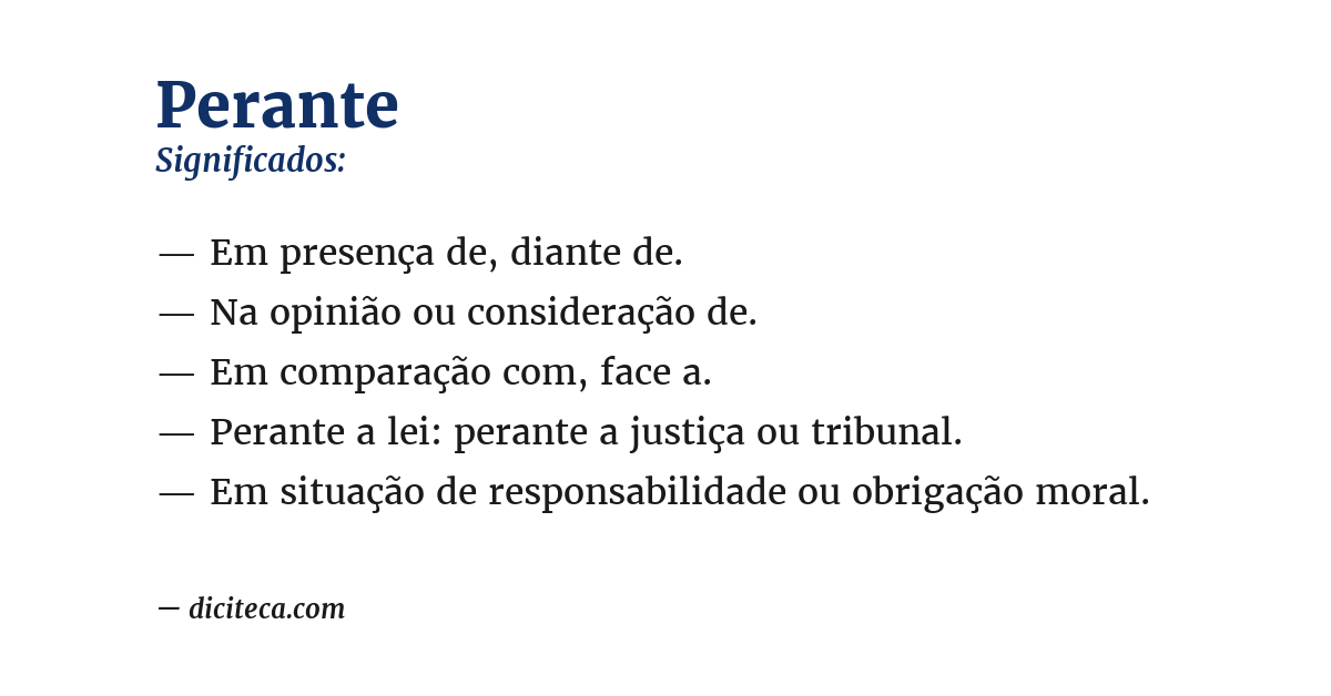Significado de perante