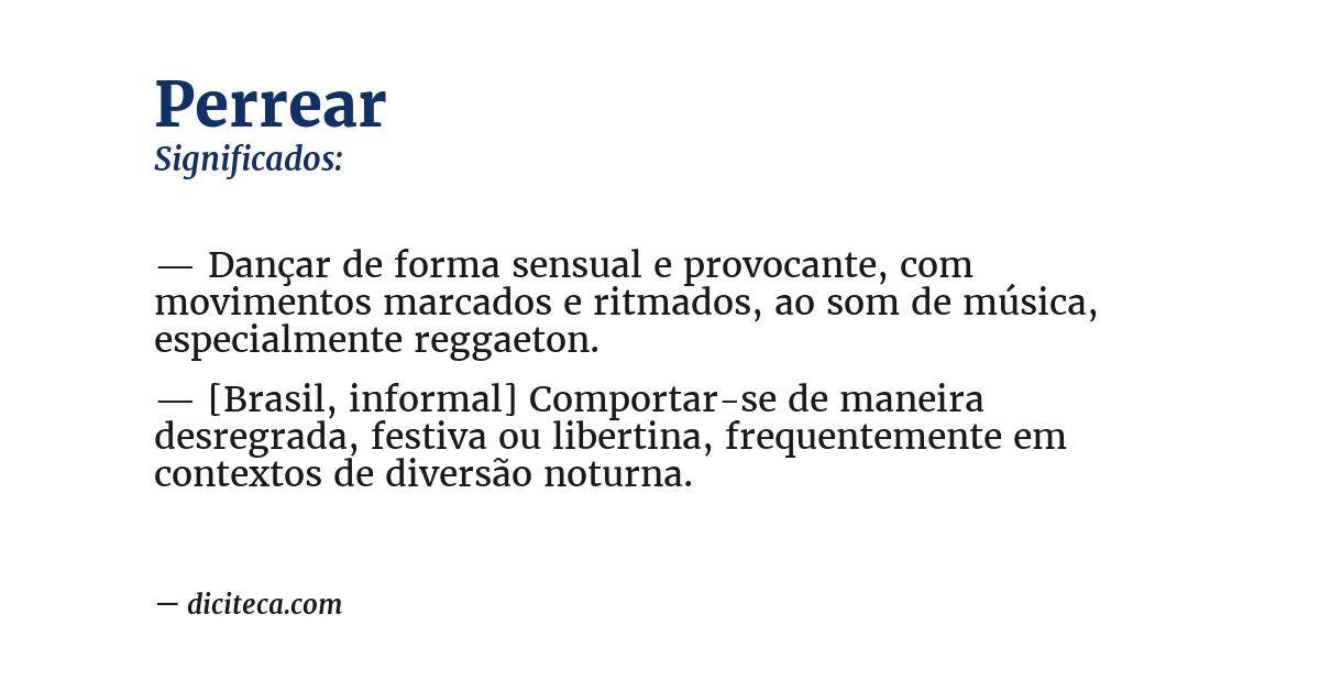 Significado de perrear