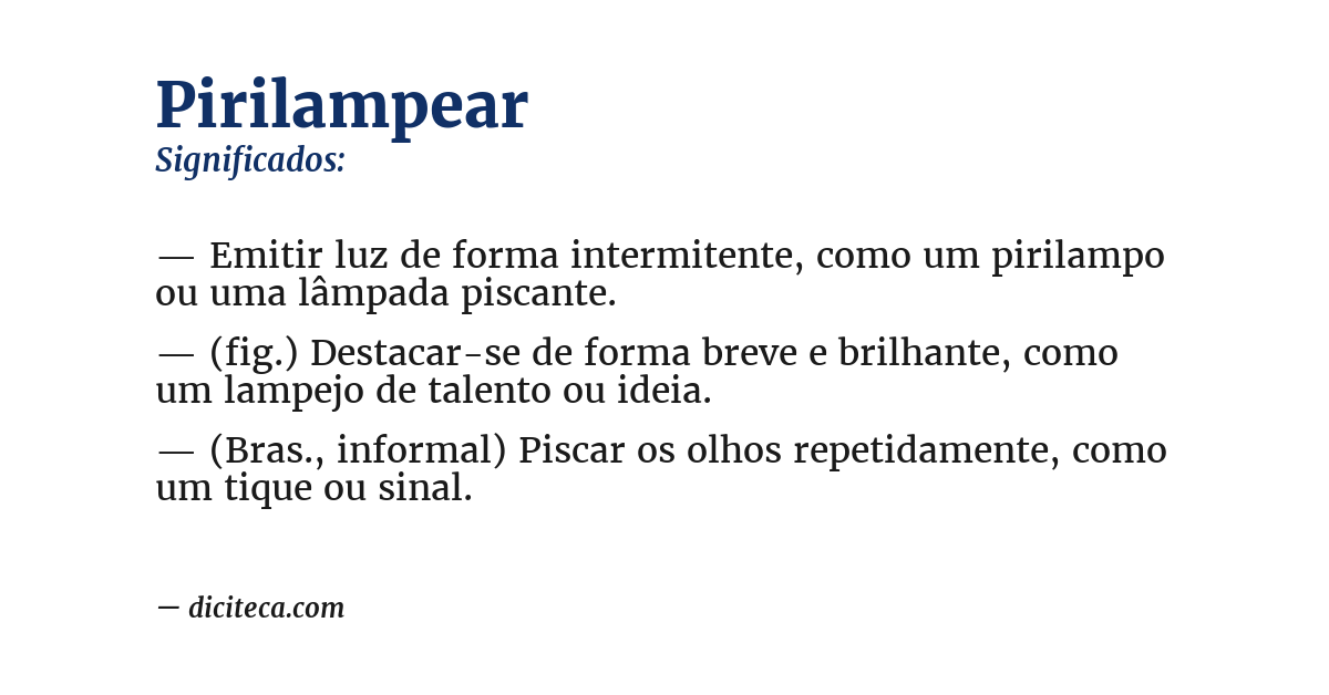 Significado de pirilampear