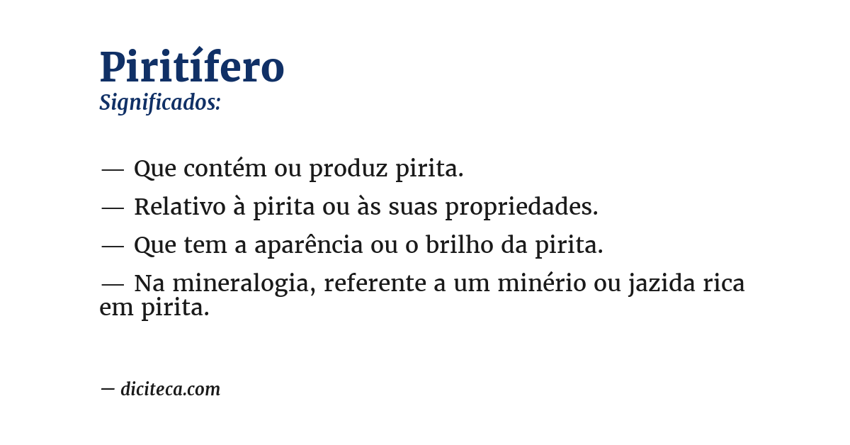 Significado de piritífero