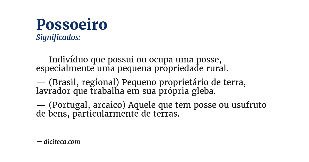 Significado de possoeiro